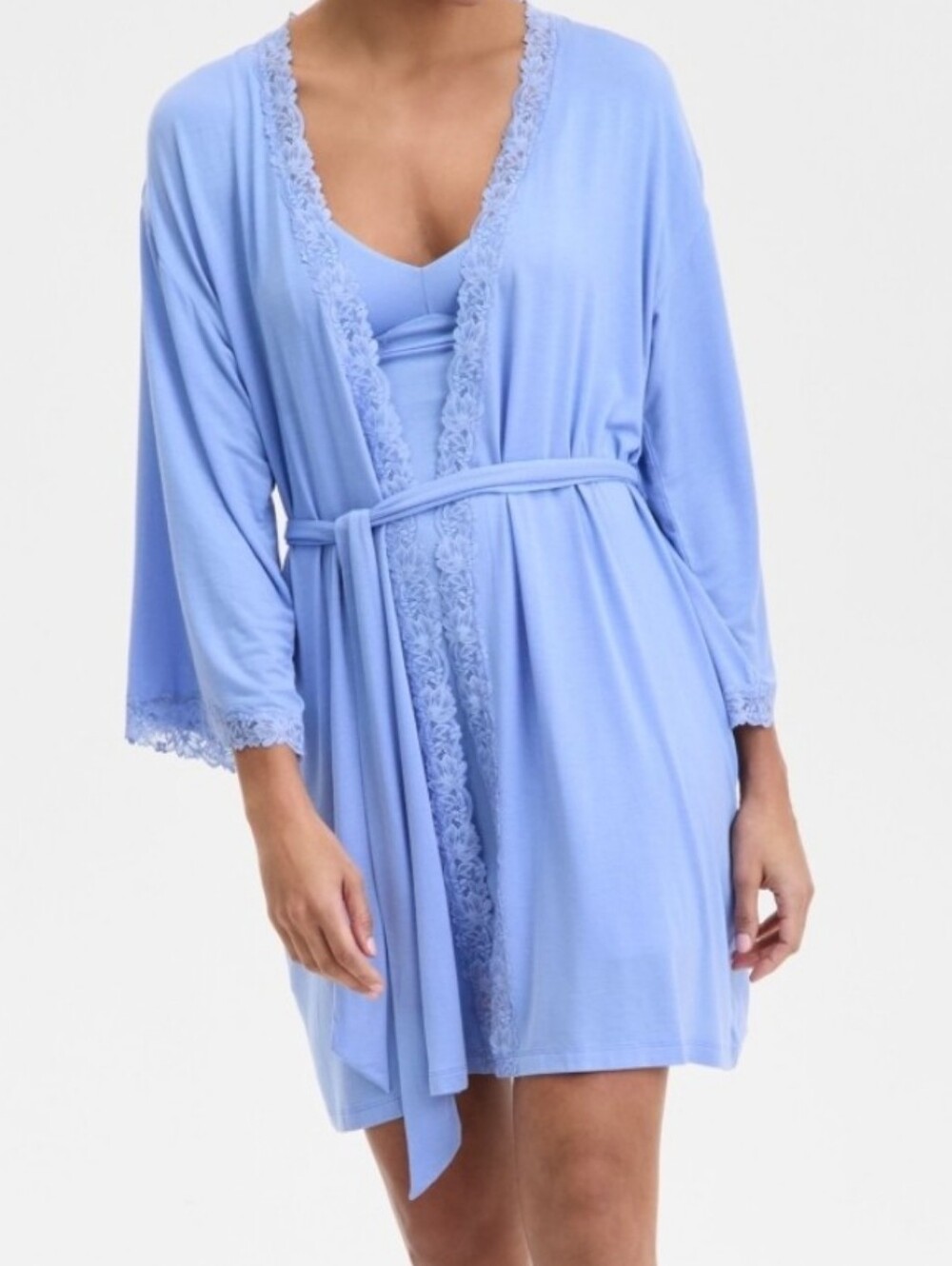 I.n.c. International Concepts Women's Lace-Trim Knit Wrap Robe